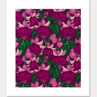 Fuchsia on dark purple Posters and Art